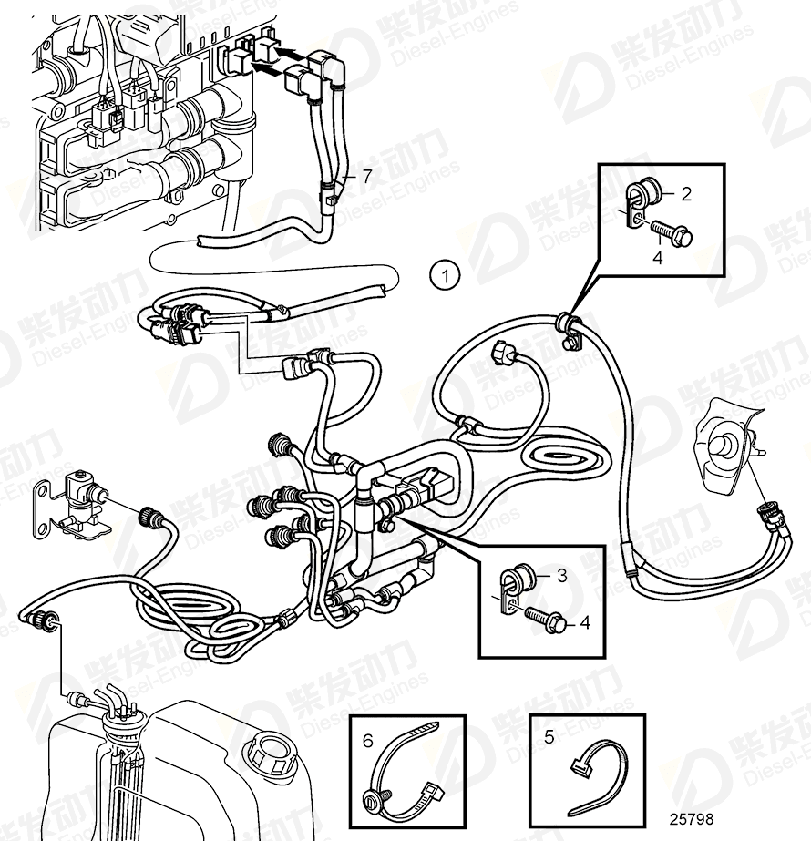VOLVO Cable harness 21627539 Drawing